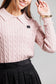 PINK LEATHER LOGO SWEATER