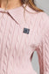 PINK LEATHER LOGO SWEATER