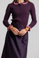 PLUM RUFFLE POLO SWEATER