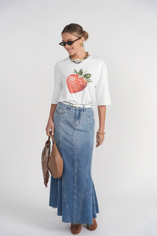 RIVV SKIRT - LIGHT BLUE DENIM