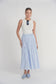 BLUE PINSTRIPE DOUBLE DRAWSTRING MAXI SKIRT