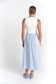 BLUE PINSTRIPE DOUBLE DRAWSTRING MAXI SKIRT