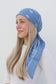 PAISLEY OCEAN BLUE SQUARE HEAD SCARF