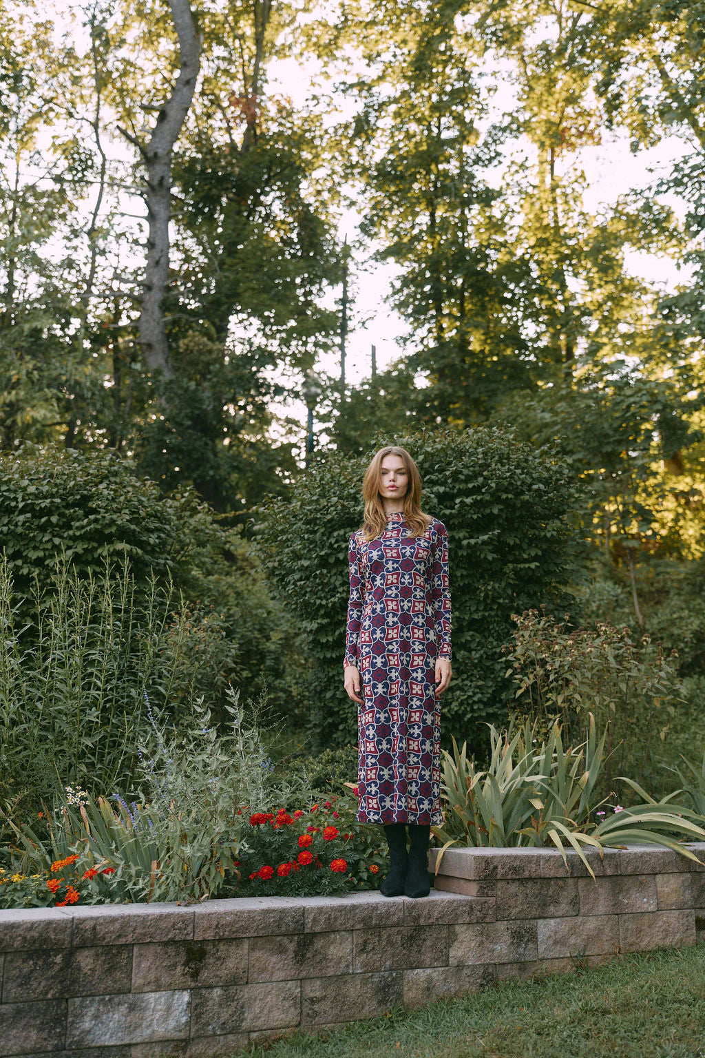 BURGUNDY SPADES DESIGN DRESS