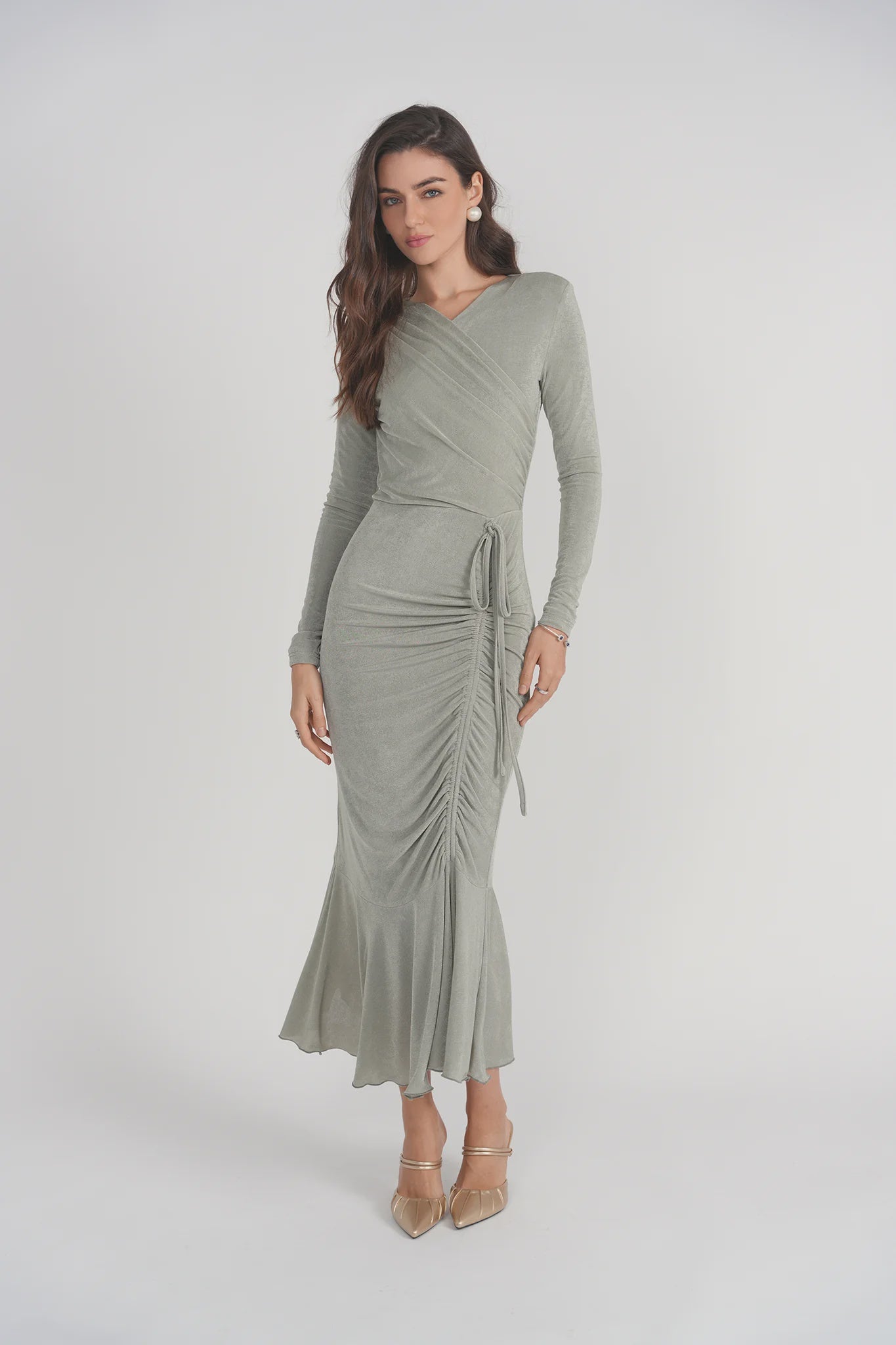 VALERIE MIDI DRES ~ SEAFOAM