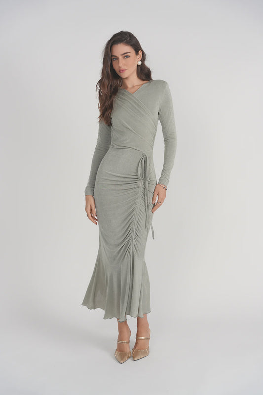 VALERIE MIDI DRES ~ SEAFOAM