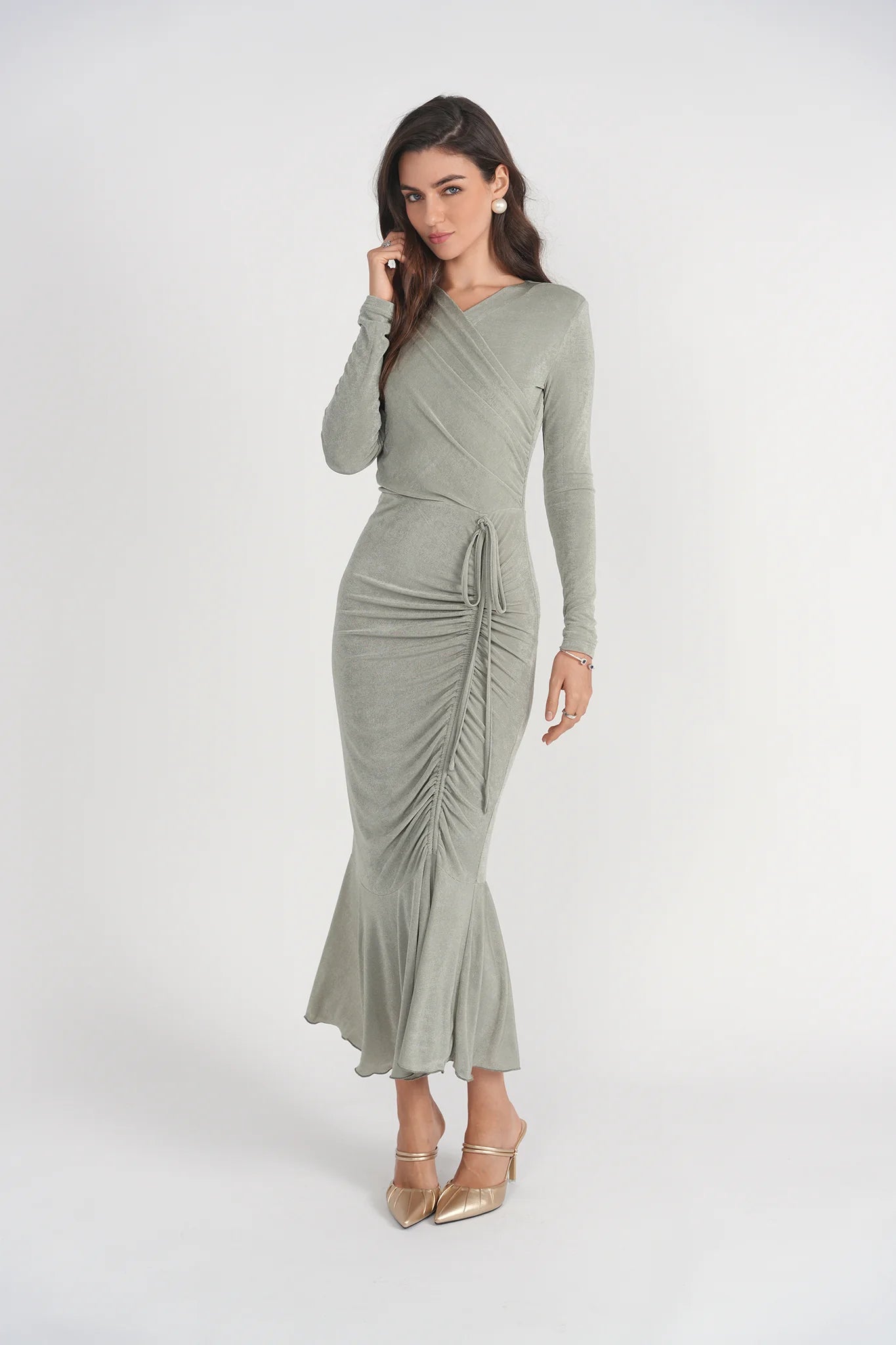 VALERIE MIDI DRES ~ SEAFOAM
