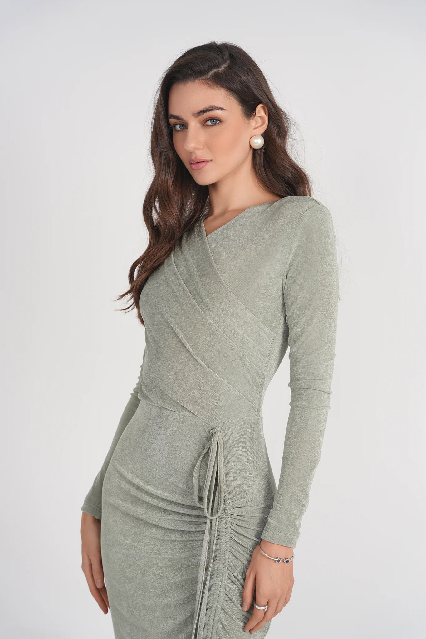 VALERIE MIDI DRES ~ SEAFOAM