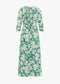 OLIVIA GREEN AND WHITE MIDI DRESS
