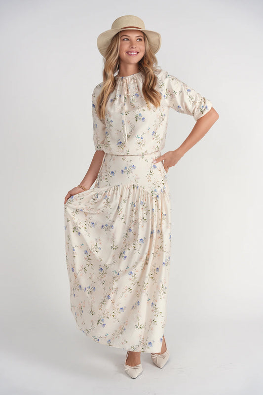 BELLE SKIRT - CREAM FLORAL