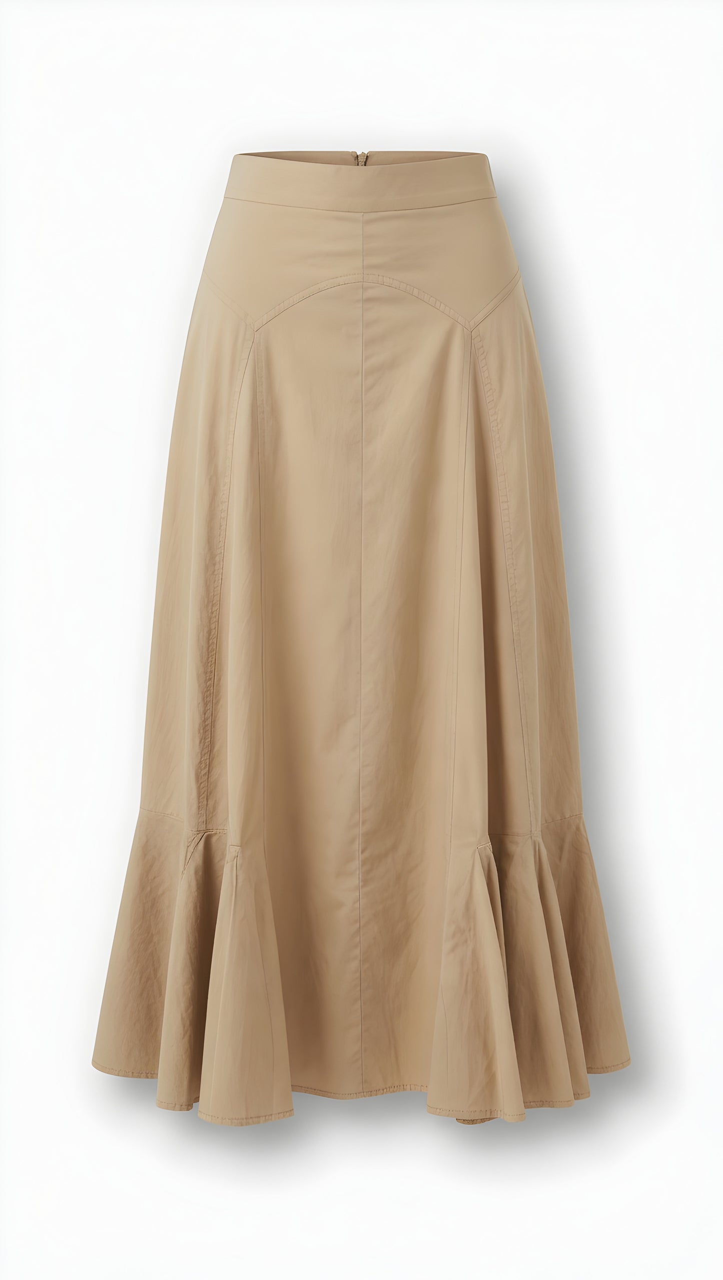 LINEN-LIKE FLARED MIDI SKIRT AVAILABLE IN 3 COLORS