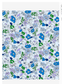 WHITE AND BLUE FLORAL PRINTED MICRO V TSHIRT