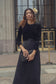 BLACK SILK DRESS WITH VELVET TOP