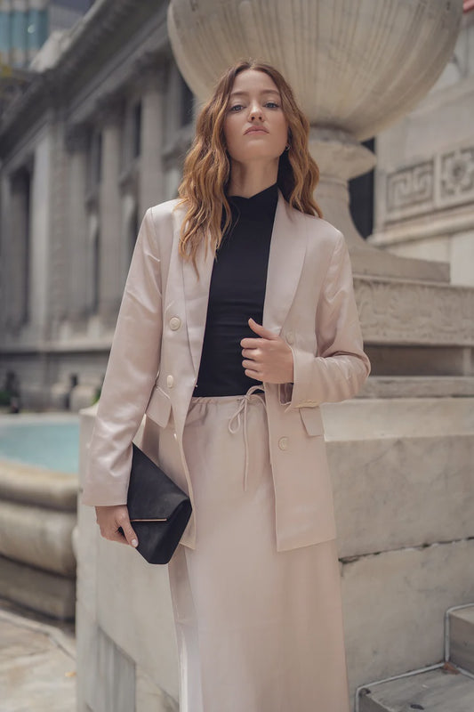 CHAMPAGNE SILK BLAZER