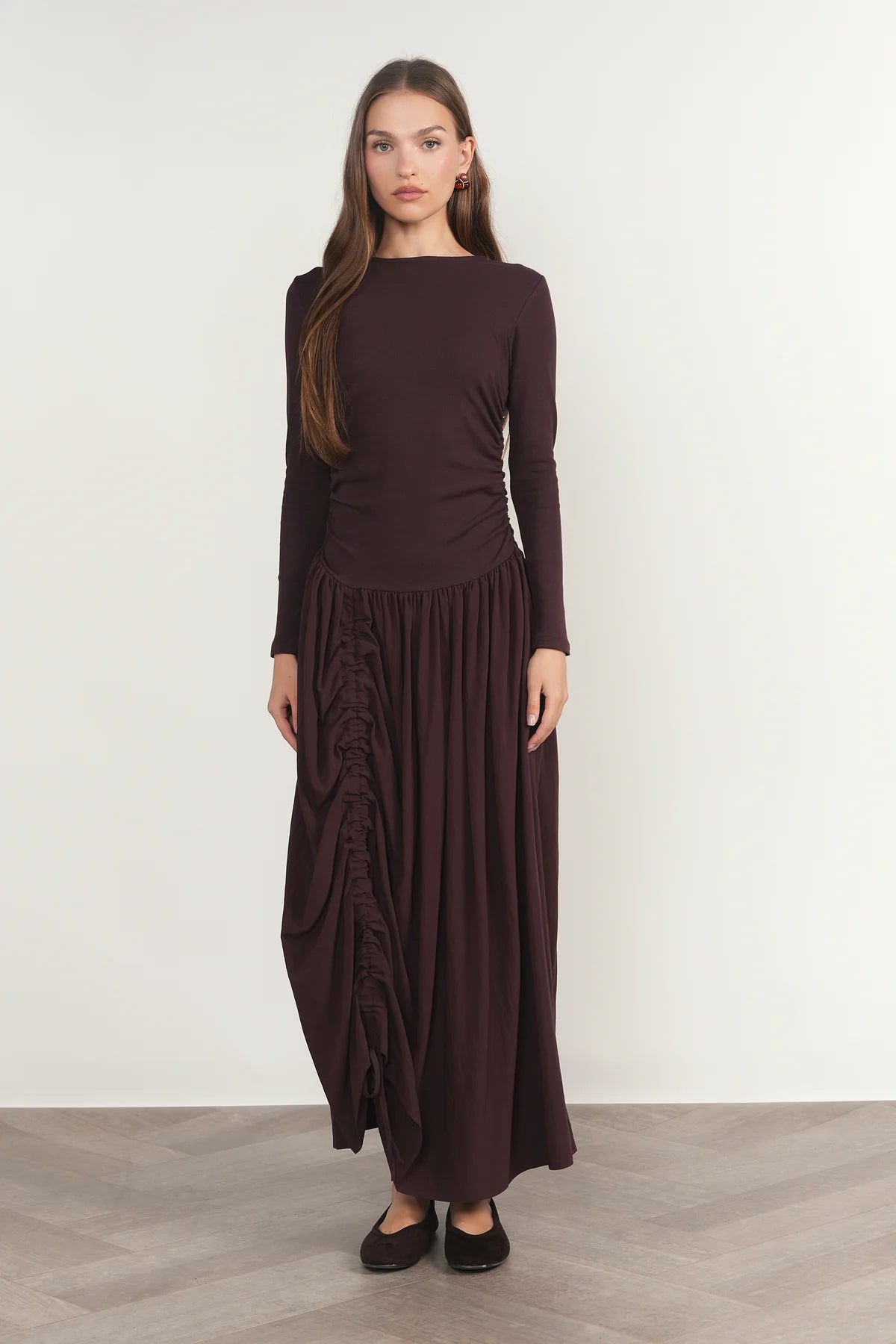EGGPLANT SAVOY DRESS