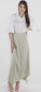 SAGE MIDI SLIP SKIRT WITH ASYMMETRICAL HEM