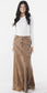 BROWN DENIM MAXI LENGTH SKIRT