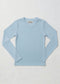 MICRORIBBED V-NECK LONG SLEEVES - BABY BLUE