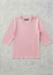 MICRORIBBED V-NECK 3/4 SLEEVES - BABY PINK