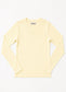 MICRORIBBED V-NECK LONG SLEEVES -  BUTTER