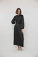 BLACK BETTY SATIN PLEATED DRESS