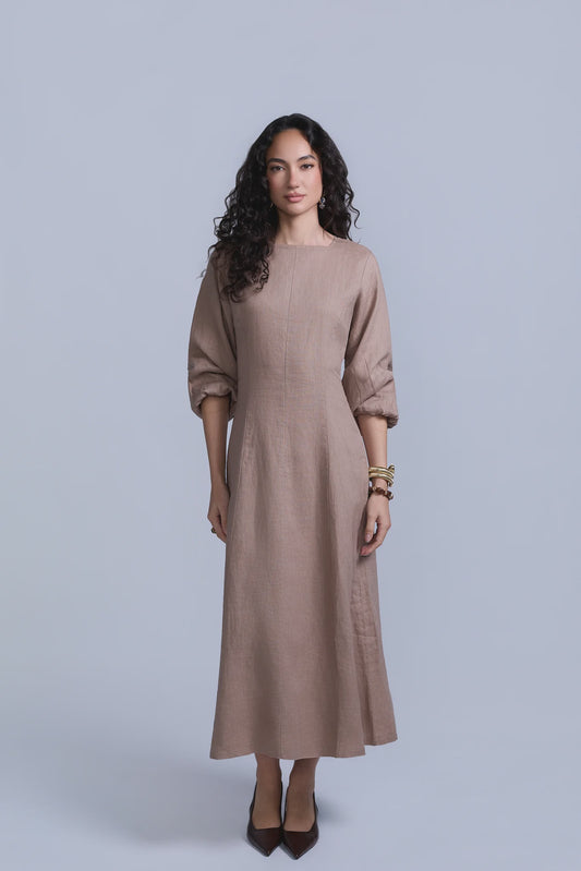 LINEN DRESS AVAILABLE IN TWO COLORS.