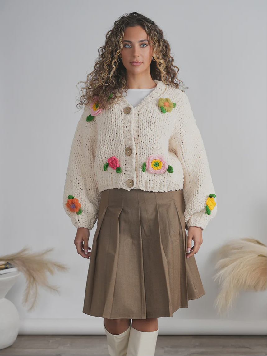 CAMEL PLEATED SKIRT