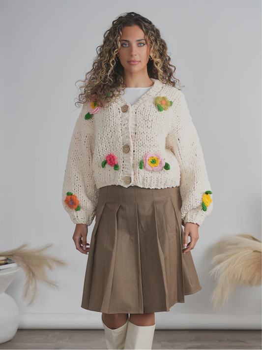 CAMEL PLEATED SKIRT