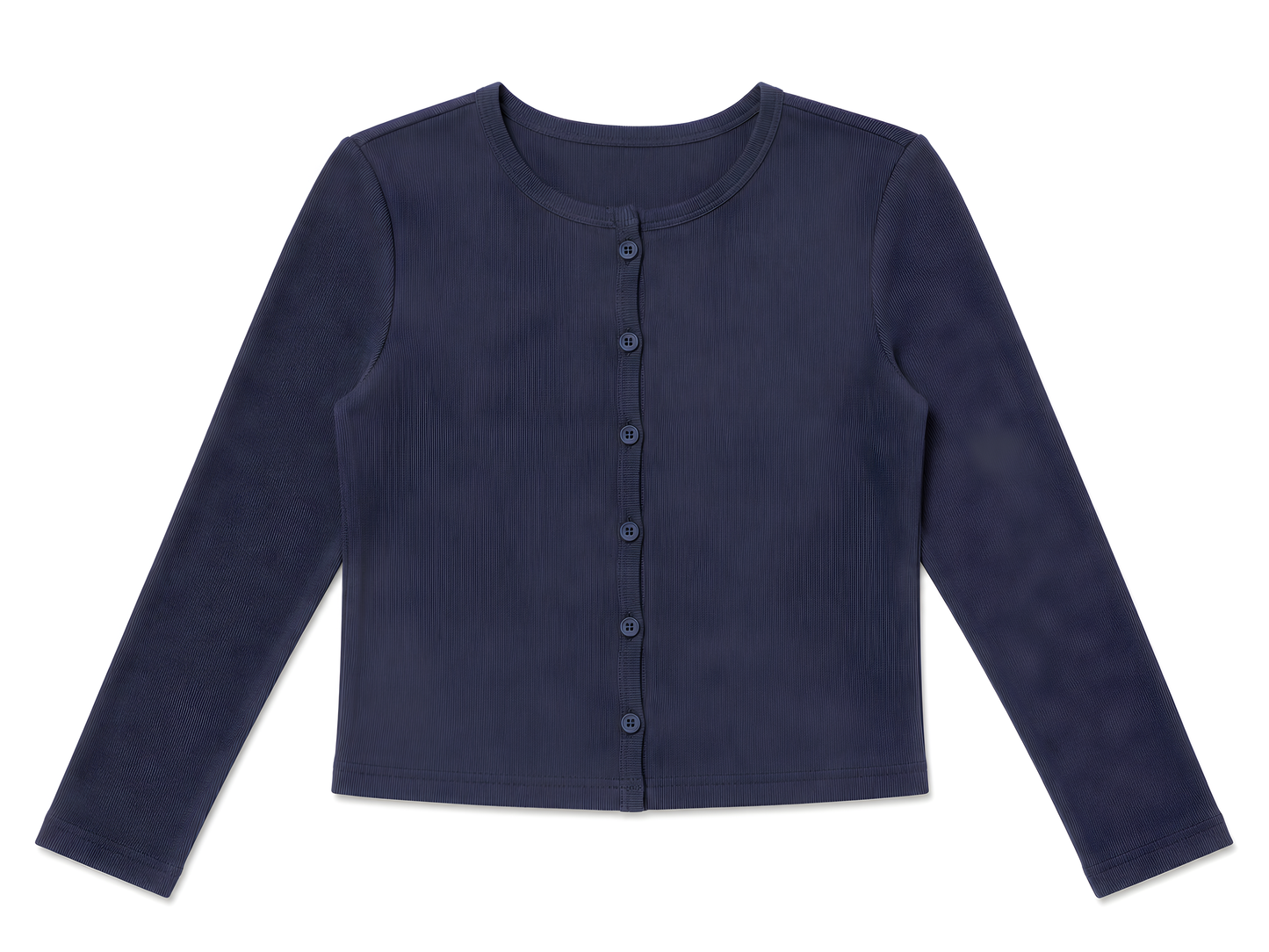 MICRORIBBED CARDIGAN- NAVY