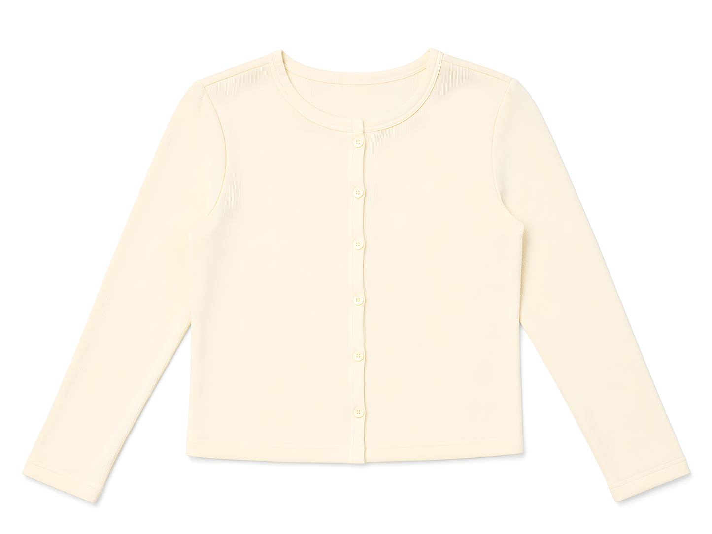 MICRORIBBED CARDIGAN- BUTTER