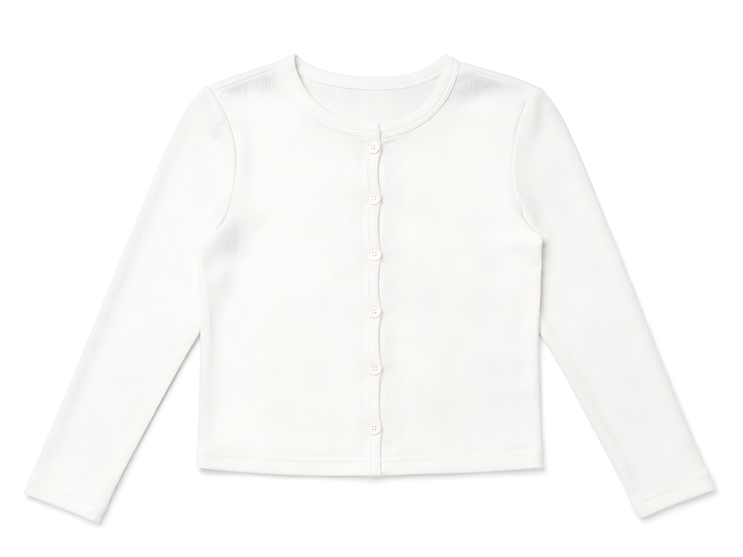 MICRORIBBED CARDIGAN- WHITE