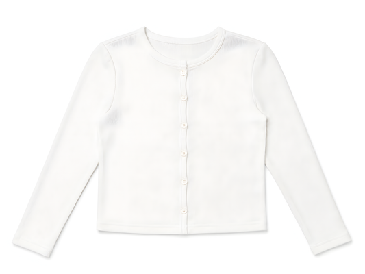 MICRORIBBED CARDIGAN- WHITE