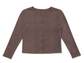 MICRORIBBED CARDIGAN- BROWN