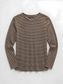 STRIPED V-NECK BROWN