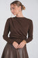 SCARF SWEATER TOP ~ BROWN