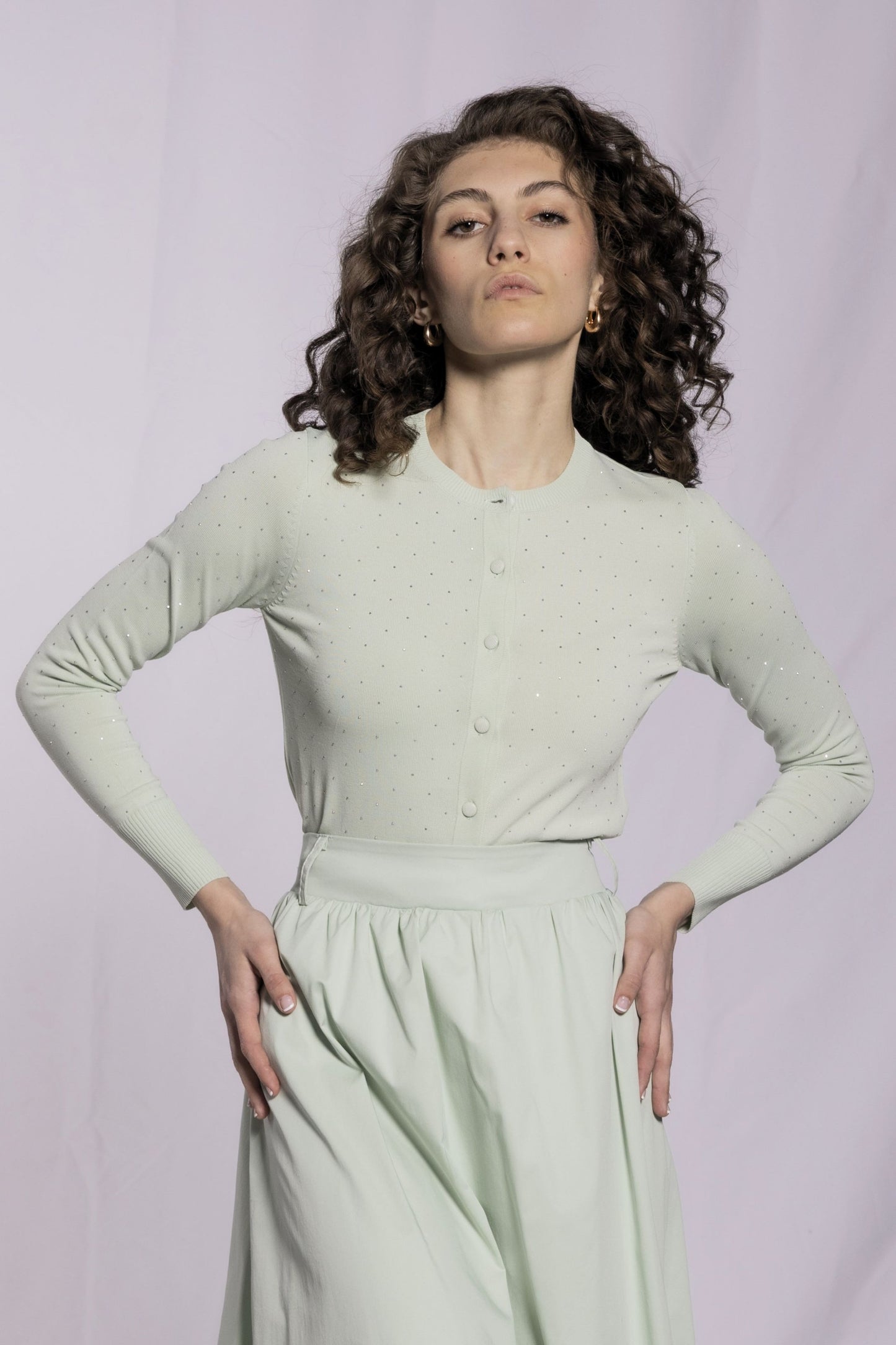 MICRO STUDDED CARDIGAN AVAILABLE IN 4 COLORS