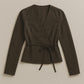 BROWN SUEDE WRAP TOP
