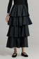 BLACK KNIT LAYERED MAXI