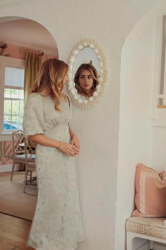 MARLO DRESS - MINT JACQUARD