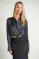NAVY DRAPE BODYSUIT