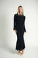 PEARL KNIT MIDI DRESS ~ NAVY
