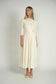 IVORY CONTRAST KNIT MIDI DRESS