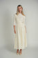 IVORY CONTRAST KNIT MIDI DRESS