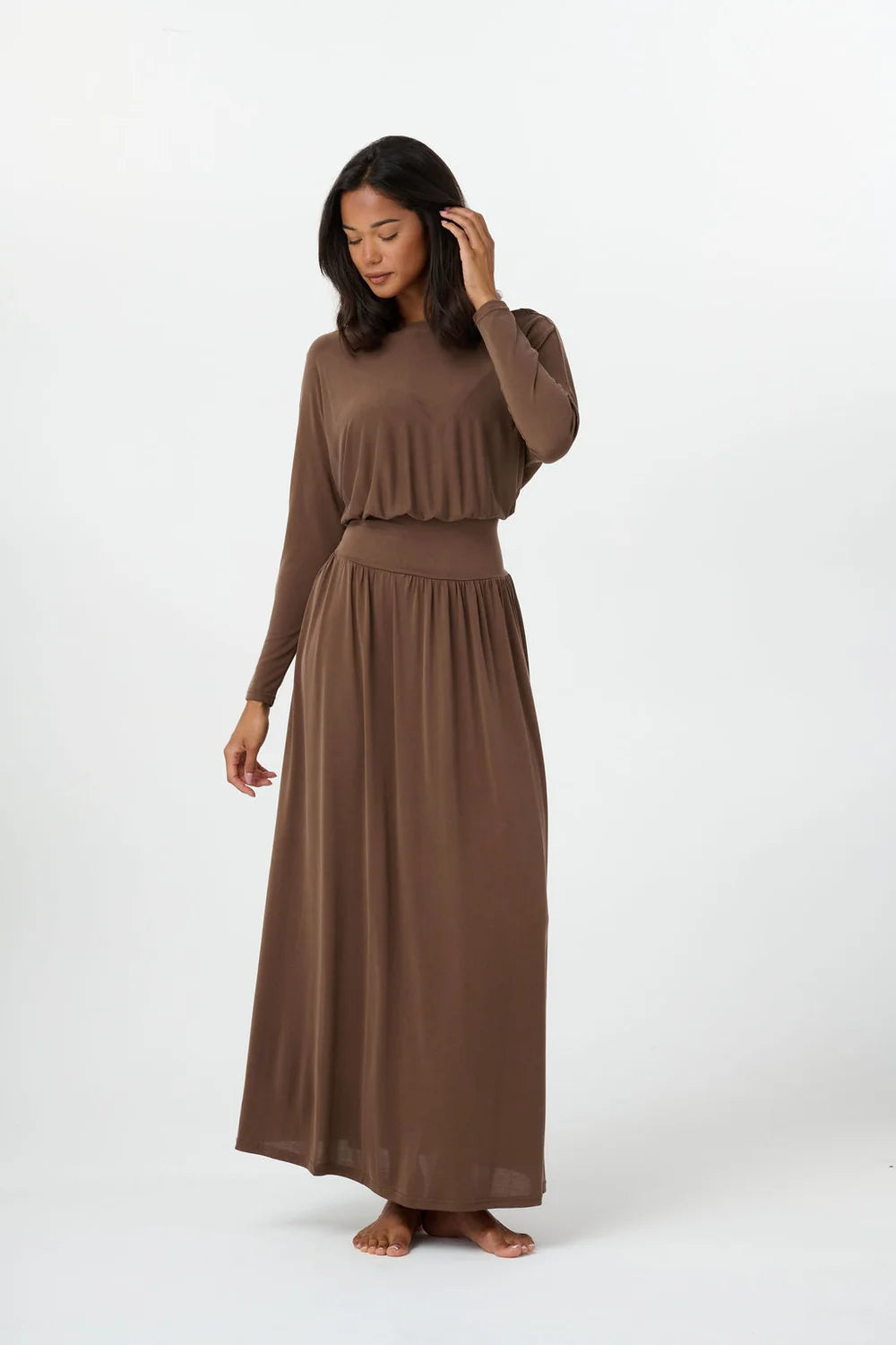 BROWN BREA DRESS