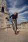 BLACK/CREAM FAUX WRAP FRINGE SKIRT
