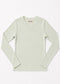MICRORIBBED V-NECK LONG SLEEVES - FERN