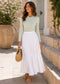 MICRORIBBED V-NECK LONG SLEEVES - FERN