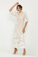 IVORY EMBROIDERED MIDI DRESS
