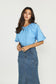 SKY BLUE PUFF SLEEVE TOP