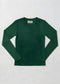 MICRORIBBED V-NECK LONG SLEEVES - GREEN